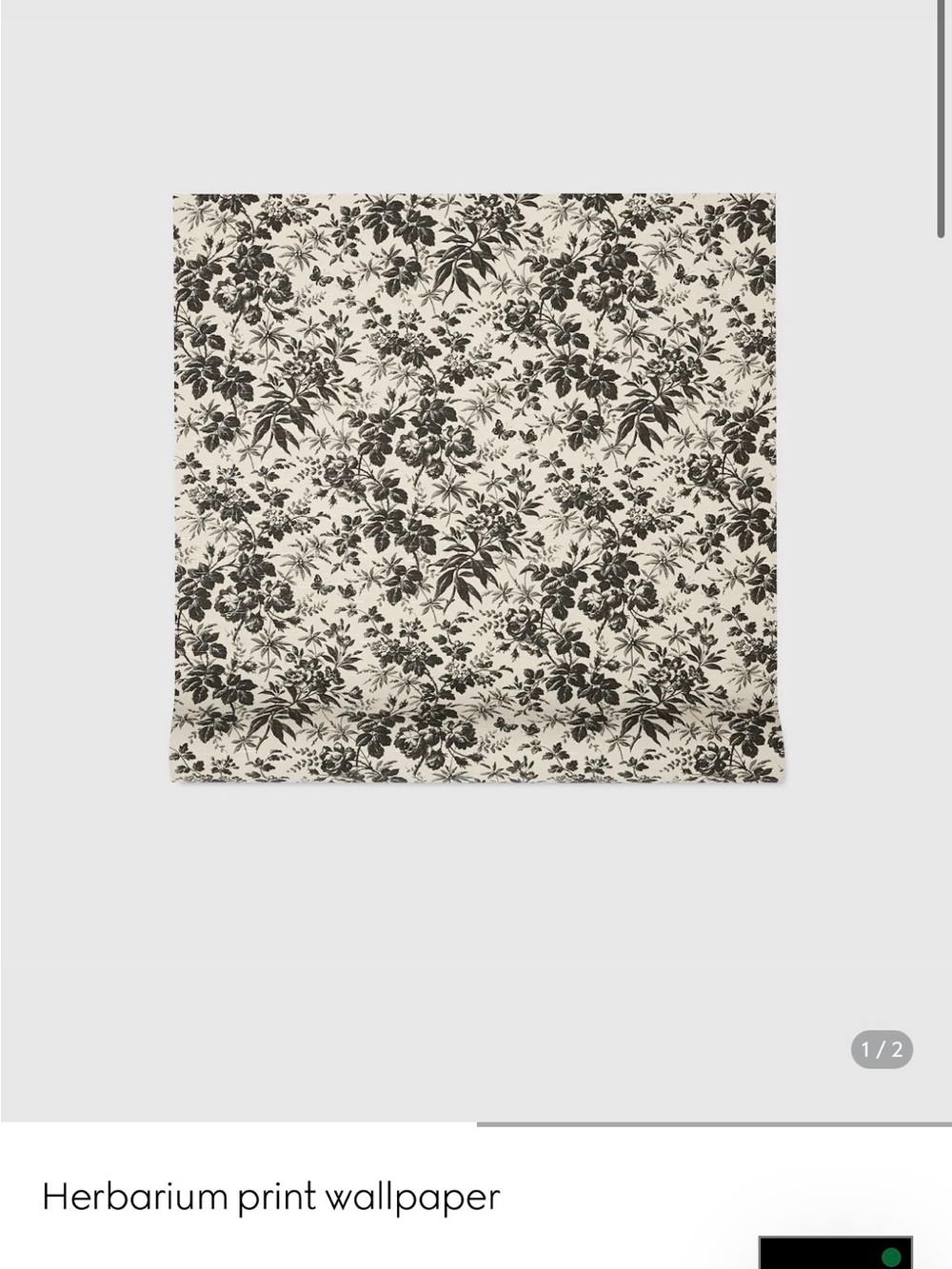Gucci Herbarium Print Wallpaper in Black and Cream